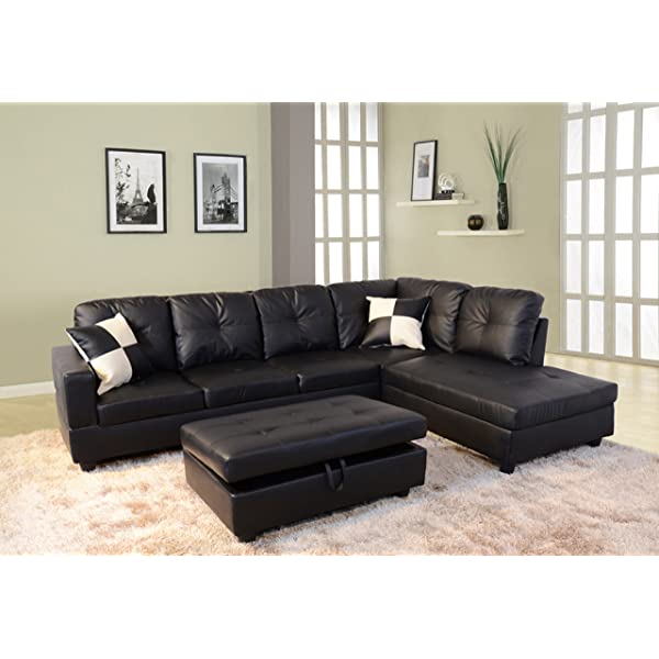 Beverly Fine Funiture Sectional Sofa Set, 92A White