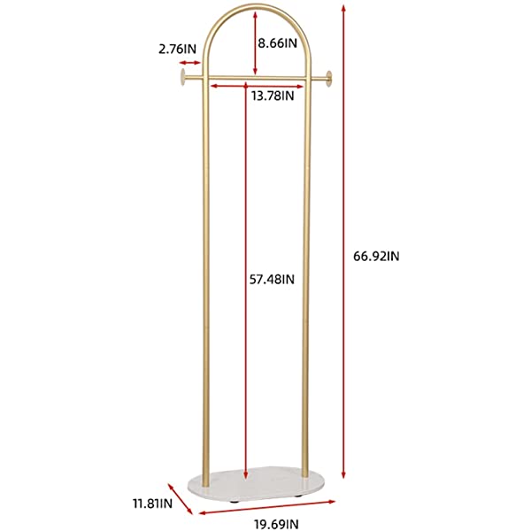 MEYTNA Modern and Simple Coat Racks Shaped Like n, Marble Base Metal Bracket, for Entryway Hallway Office or BedroomHome Coat Hanger Stand, Coat Hanger Hat Hanger, Scarf Hanger, Jacket Hanger Golden