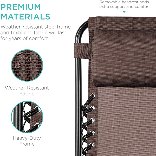 Best Choice Products Set of 2 Adjustable Steel Mesh Zero Gravity Lounge Chair Recliners w/Pillows and Cup Holder Trays - Burgundy