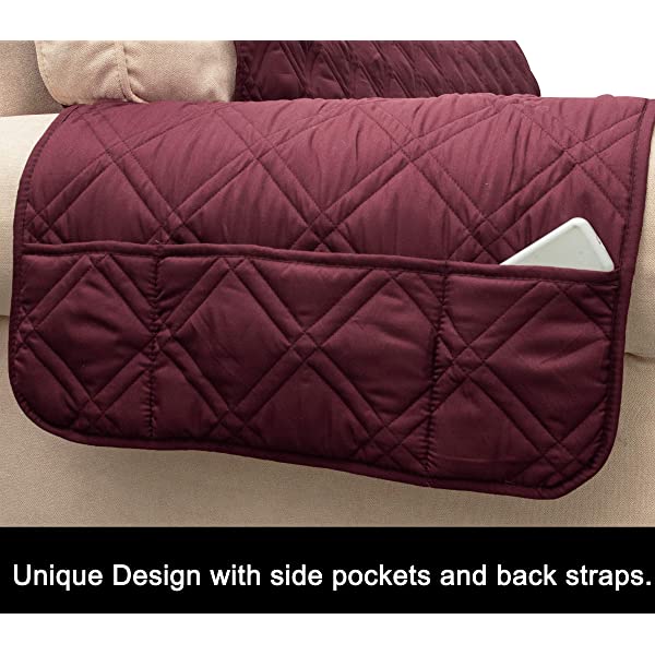 Ameritex Loveseat Cover Water-Resistant Quilted Furniture Protector with Back Nonslip Paws Slipcover for Dogs, Kids, Pets Loveseat Slipcover Stay in Place for Leather (46