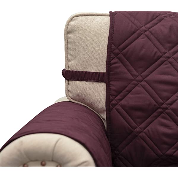 Ameritex Loveseat Cover Water-Resistant Quilted Furniture Protector with Back Nonslip Paws Slipcover for Dogs, Kids, Pets Loveseat Slipcover Stay in Place for Leather (46