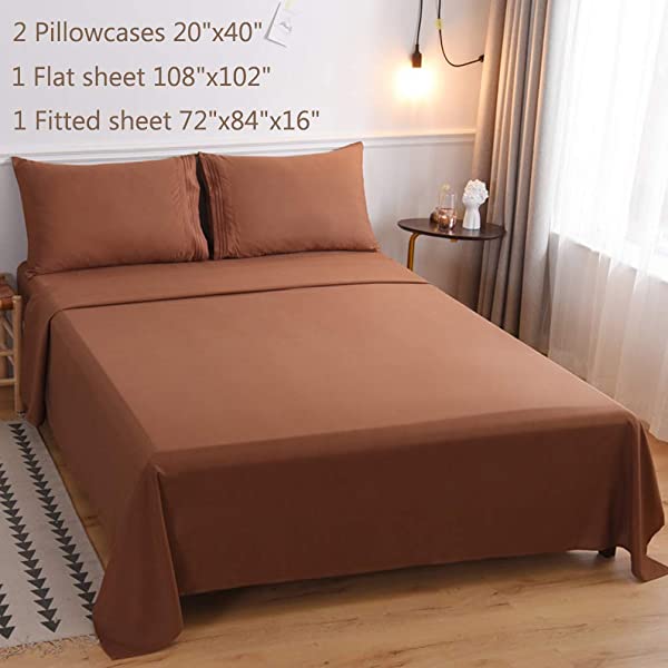 LBRO2M Bed Sheet Set Queen Size 16 Inches Deep Pocket 1800 Thread Count 100% Microfiber Sheet,Bedding Super Soft Comfortable, Cool Warm,4 Piece（Dark Grey） Dark Grey Queen