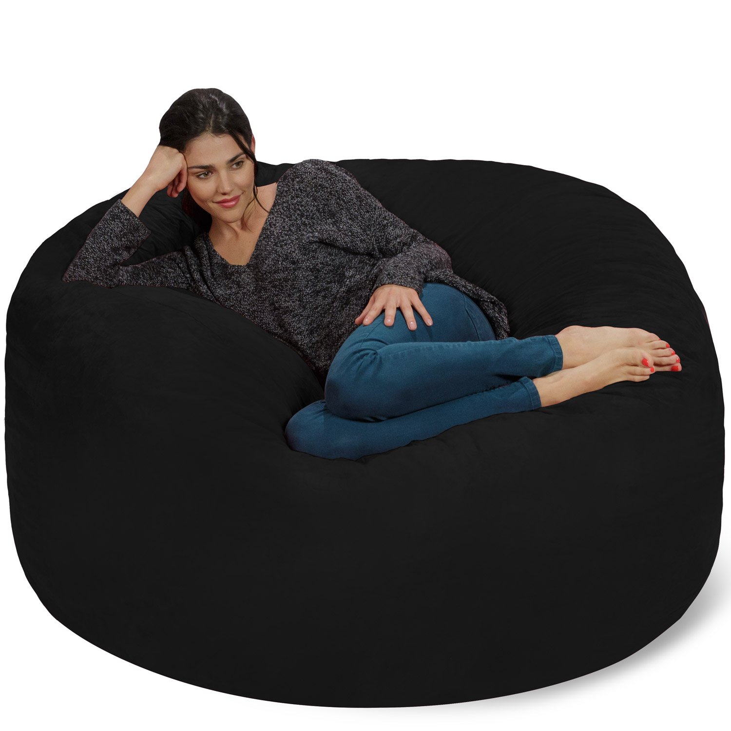 【Furniture】Giant 5' Memory Foam Furniture Bean Bag - Big Sofa with Soft Micro Fiber Cover