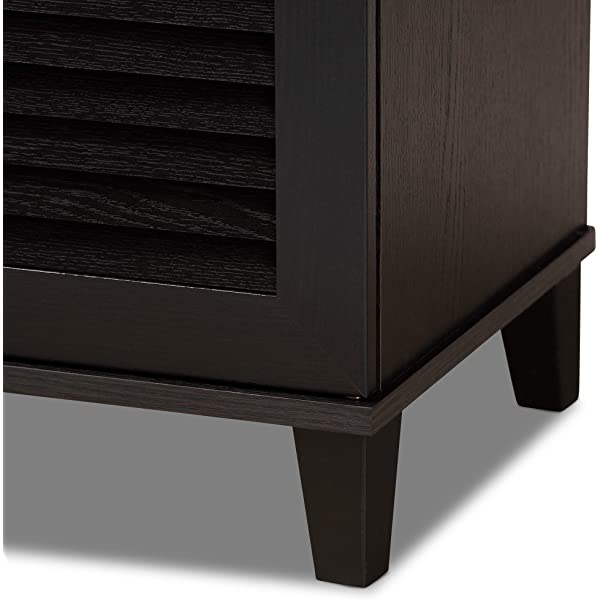 Baxton Studio Warren Shoe-Storage Cabinet, Espresso