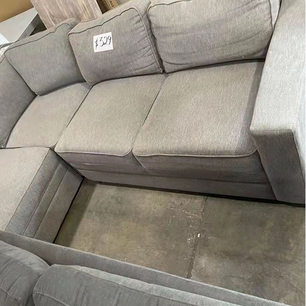 🔍 Previous Next Home Lucca Linen Reversible Sleeper Sectional Sofa Light Gray