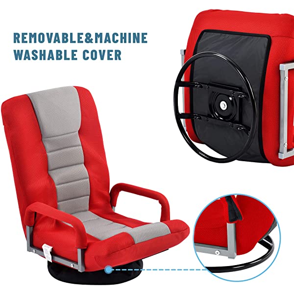 Harper&Bright Designs Folding Lazy Sofa Floor Chaise Lounge Chair Futon with Back Support, Beige