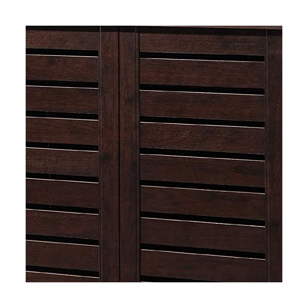 Wholesale Interiors Baxton Studio Adalwin Modern and Contemporary 3-Door Dark Brown Wooden Entryway Shoes Storage Cabinet
