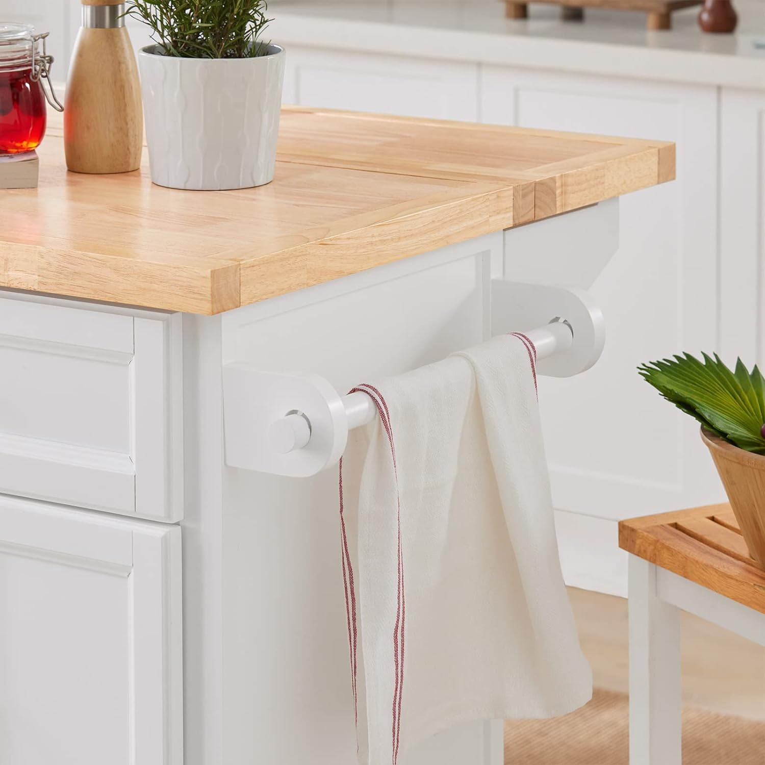 SoBuy FKW71-WN, Extendable Kitchen Storage Trolley Kitchen Cabinet Cupboard Sideboard Kitchen Island