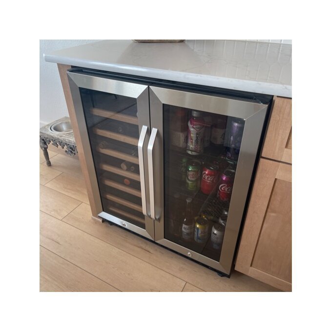 33 Bottle and 70 Can Dual Zone Freestanding Wine and Beverage Refrigerator