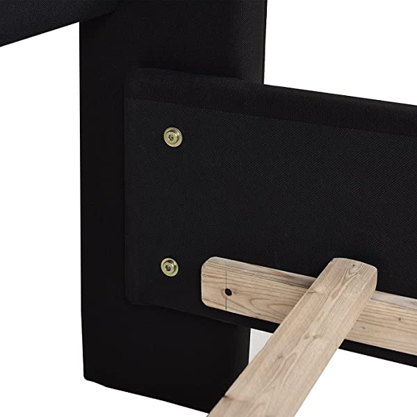 Jennifer Taylor Home Marcella Collection Queen Wingback Tufted Hand-Applied Nail Heads Upholstered Bed, Antique White Antique White Queen